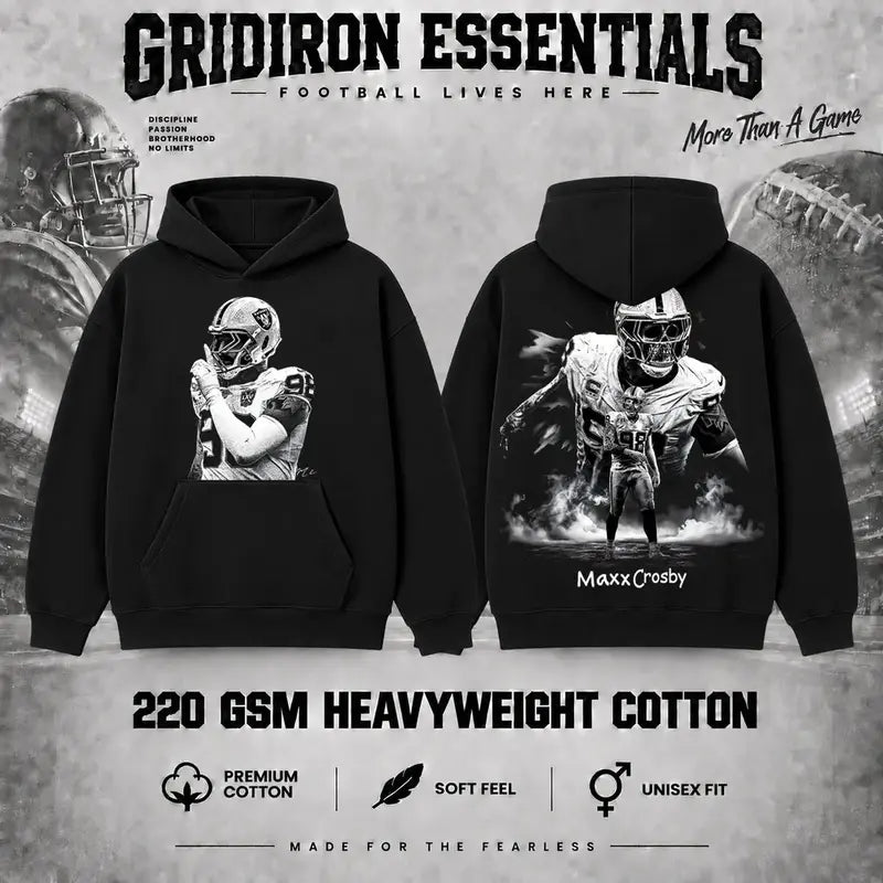 Maxx Crosby #98 V3 The Condor Football T-Shirt, Hoodie & Sweatshirt, Premium 100% Cotton Fan Shirt, The Condor Crosby Fans Apparel, American Football Graphic Shirt, Game Day Outfit, Touchdown Style, Streetwear Pullover Hoodie Gift