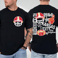 Double-sided Printing KC Kansas City T-shirt Tumbler Pink Football Fans Retro Vintage Collage T-shirt American Football,NFL