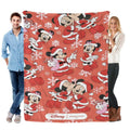 Disney x Skinnydip Comfortable Mickey & Minnie Christmas Santa Red Fleece Throw Blanket - Festive Winter Bedding, Holiday Gift,comfrt
