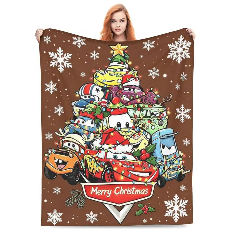 Disney Pixar Cars Fleece Throw Blanket, Lightning McQueen Design, Christmas Holiday Winter Gift, 60x80in