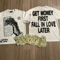 Men's Customized Loose "Get Money" Graphic Print Crew Neck T-Shirt, Menswear Casual Fashion Tees, Graphic Clothing, Machine Washable