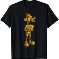 Men's Rich Neegy Meme Printed T-Shirt - Casual Top, Customizable, Funny Golden Money Flexing Graphic, Round Neck, Short Sleeve