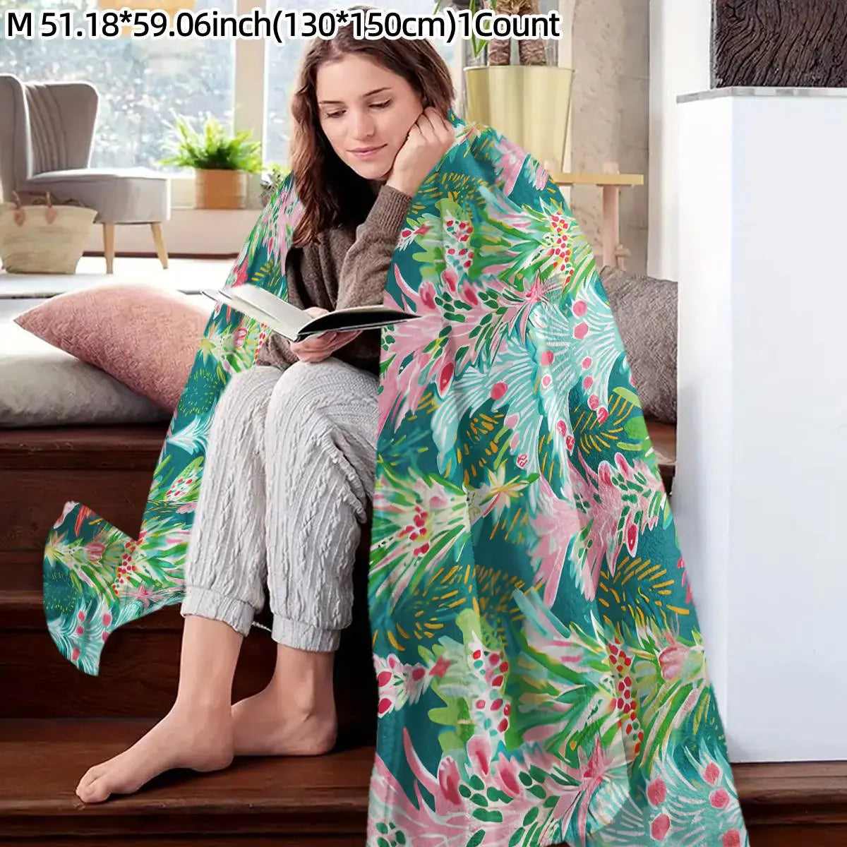Christmas Tree Pattern Blanket, Soft Warm Throw Blanket, Air-conditioned Room Blanket, Warm Nap Blanket for Home Office Travel Camping, Cozy Blanket Throw