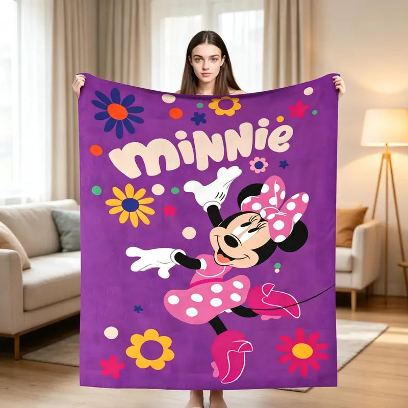 Disney Minnie Mouse Pink Fleece Throw Blanket, Cute Graphic Design, Comfortable Soft Bedding for Bed & Couch, Ideal Holiday Gift,comfrt