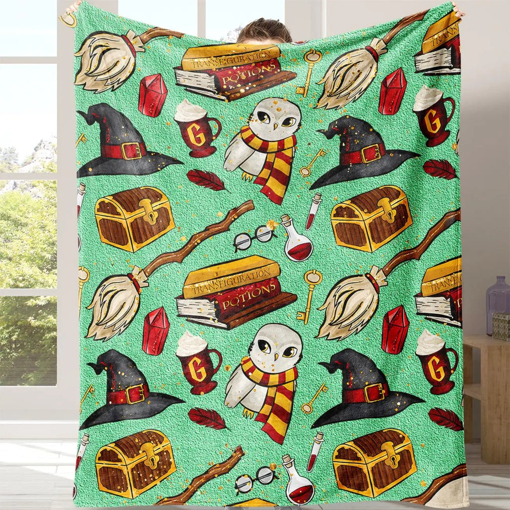 Cartoon Pattern Blanket, Soft Cozy Throw Blanket with Storage Bag, Air-conditioned Room Blanket for Bed, Air Conditioner Blanket, Halloween Decor Warm Napping Blanket for Home & Office, Valentine's Day Gift #GLOBAL PICKS
