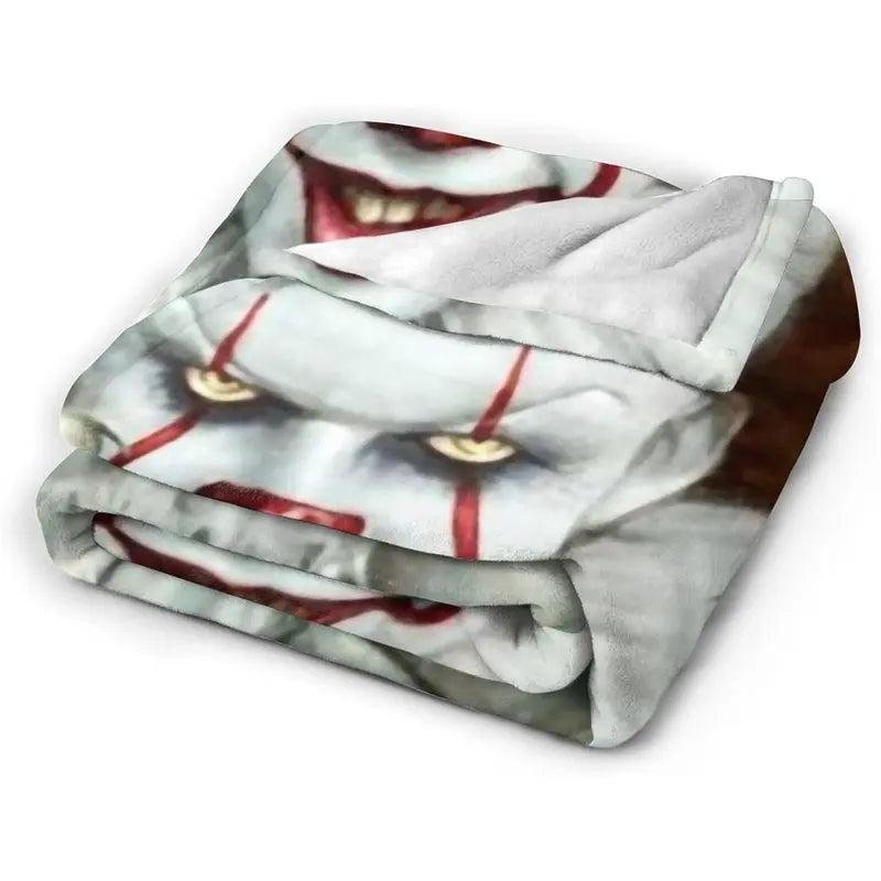 Clown Horror Luxury Throw Blanket Warm Soft Flannel Bed Blanket for Living Room Sofa Bedroom Decor Young Adults Men Women Boy Girl Gift Gifts
