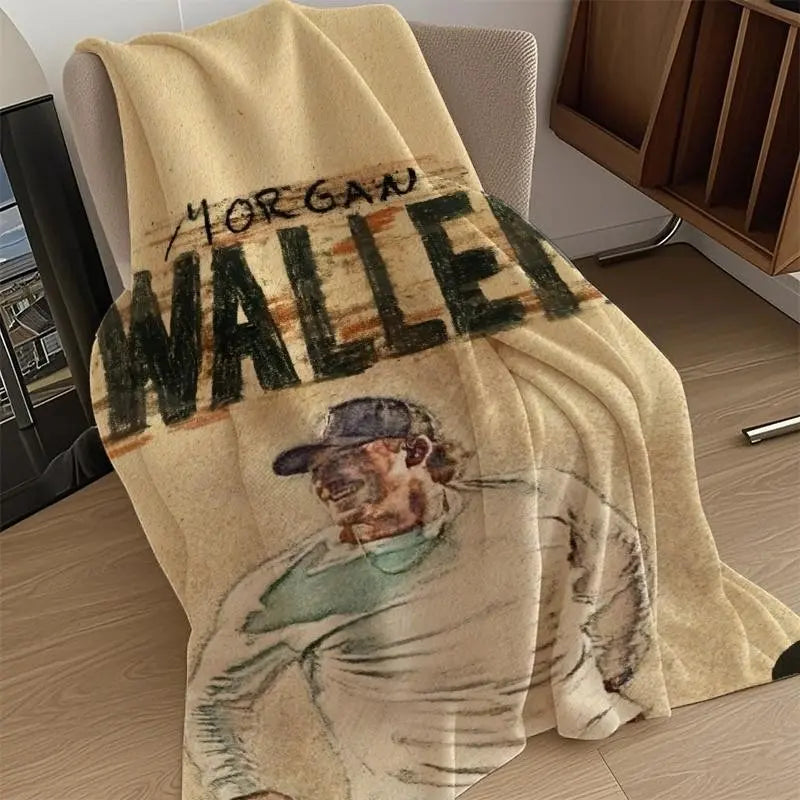 Wallen Singer Celebrity Theme Flannel Fabric Blanket - Lightweight Carry, Portable, Colorful, Soft Fleece, Contemporary Look, Fan Gift Pick, Sofa & Bed Use, All Season Home Decor, Black Friday Deal