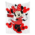2026 Disney New Minnie Mouse Polka Dot Bow Decorative Flannel Fleece Blanket - Lightweight Throw with Mickey Mouse Graphic, for Home & Travel Use