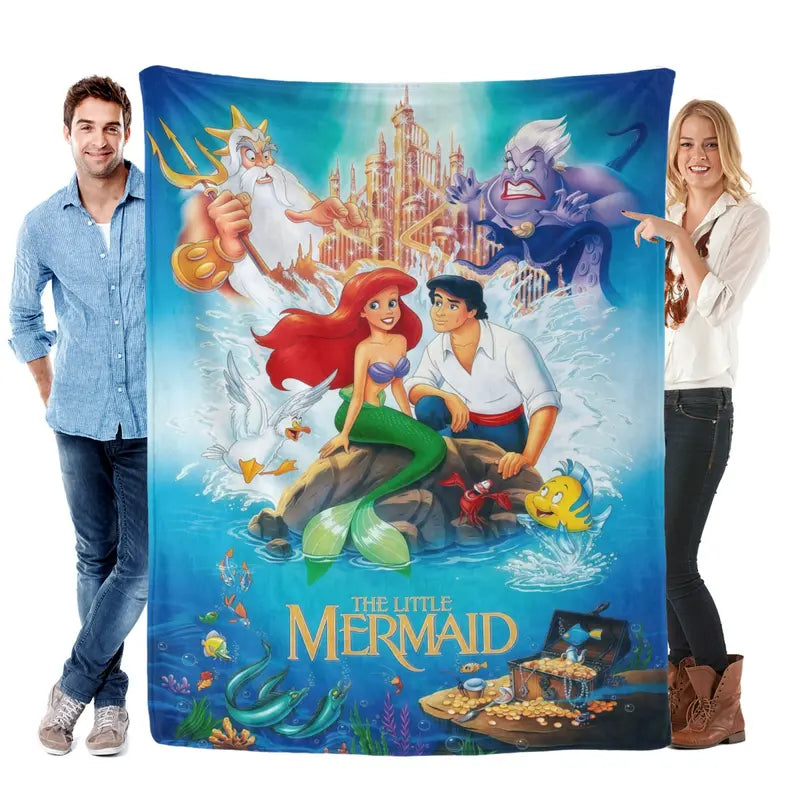 Disney The Little Mermaid Ariel Prince Eric Ocean Poster Christmas Gift & Office Fleece Comfort Blanket & Throw Blankets