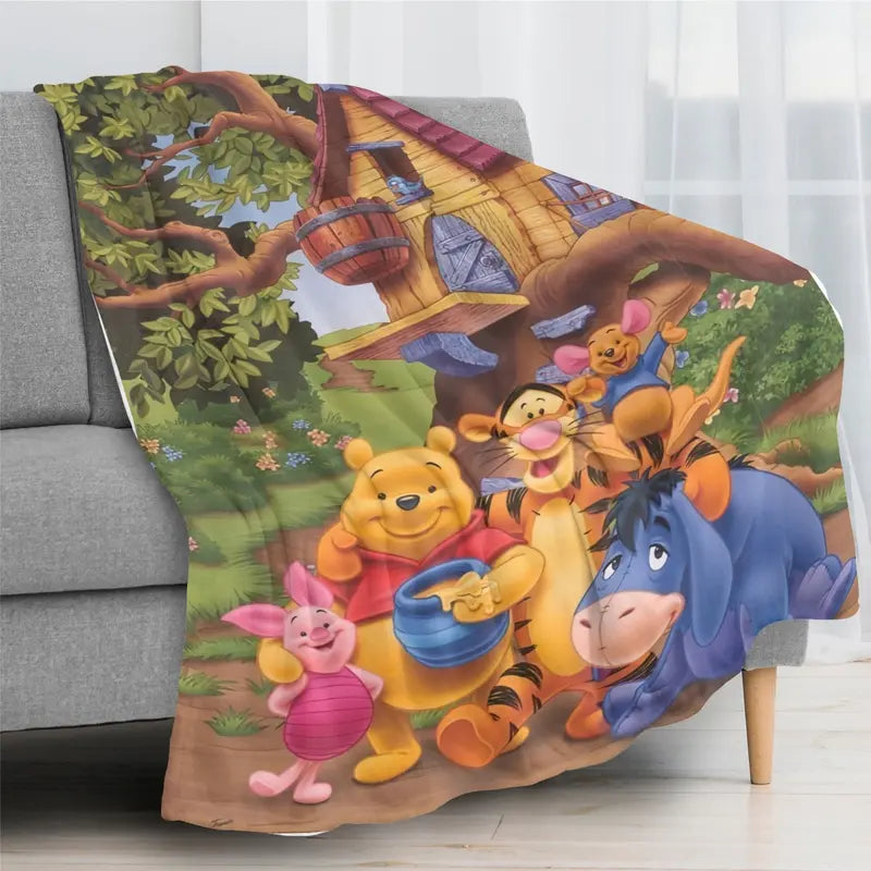 Disney Classic 2026 New Winnie the Pooh Character-Themed Blanket, Flannel Fleece, Treehouse Print with Pooh Bear & Tigger, Multi-Size Ultra-Soft Throw for Home Snuggles & Travel, Cozy Vibes Holiday Gift