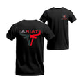 Ariat T-shirt - Bold Bull Head Design With Red And Black Accents, Top, Menswear, Women, Tshirt, Streetwear, , Casual, Unisex Tropical Shortsleeve Tropical Shortsleeve