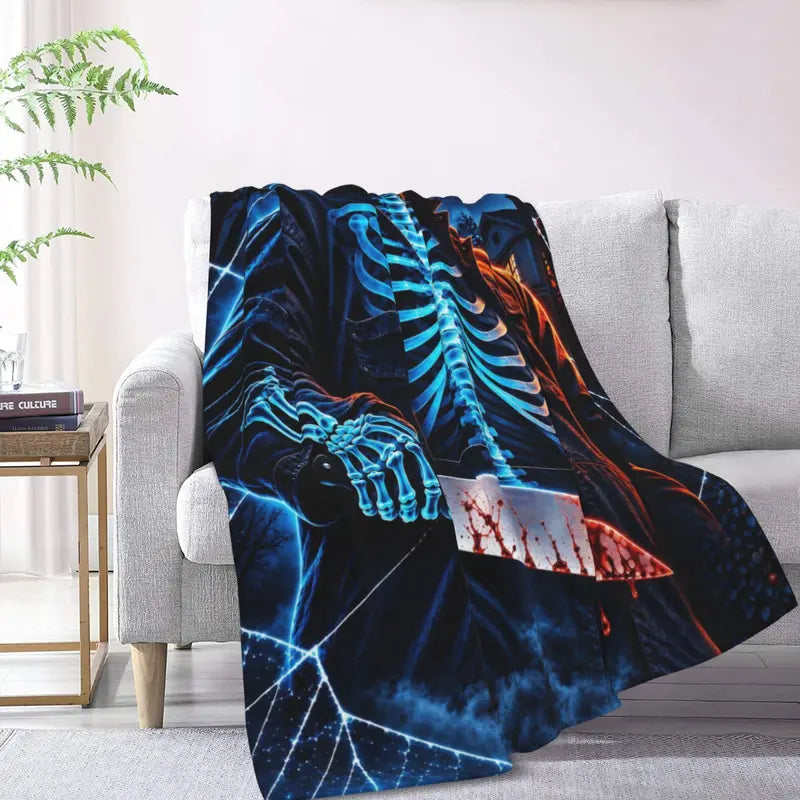 Halloween-M Blanket All Season Sofa Bedroom Chairs Dorm Couch Camping Soft Warm Cozy Bed Fleece Throw Gift for Men Women Boy Girl