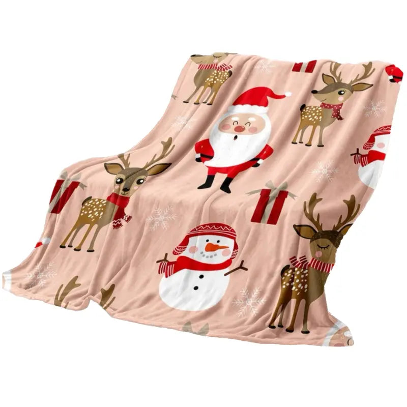 1 Pack Throw Blanket, Blanket, Christmas, Microfiber, Flannel, Lightweight, Soft, Comfortable, 51in x 60in, Washable