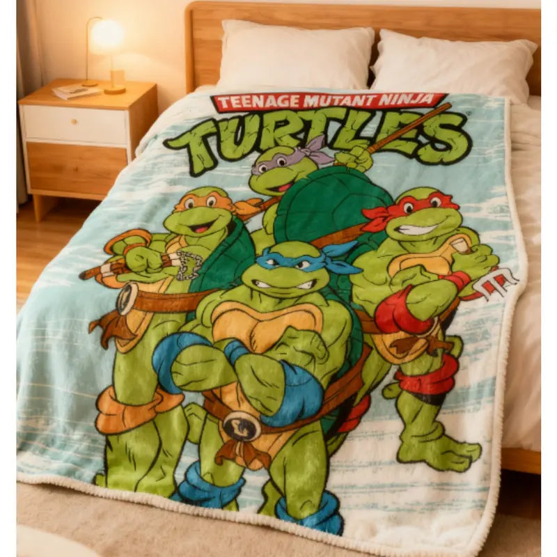 Teenage Mutant Ninja Turtles TMNT Turtle Group Silky Touch Super Soft Throw Blanket, Cartoon blanket, children's birthday gift,Cute Funny Throw Blankets for Bed Sofa Couch,Applies to Super soft  decorative sofa/sofa/bedroom