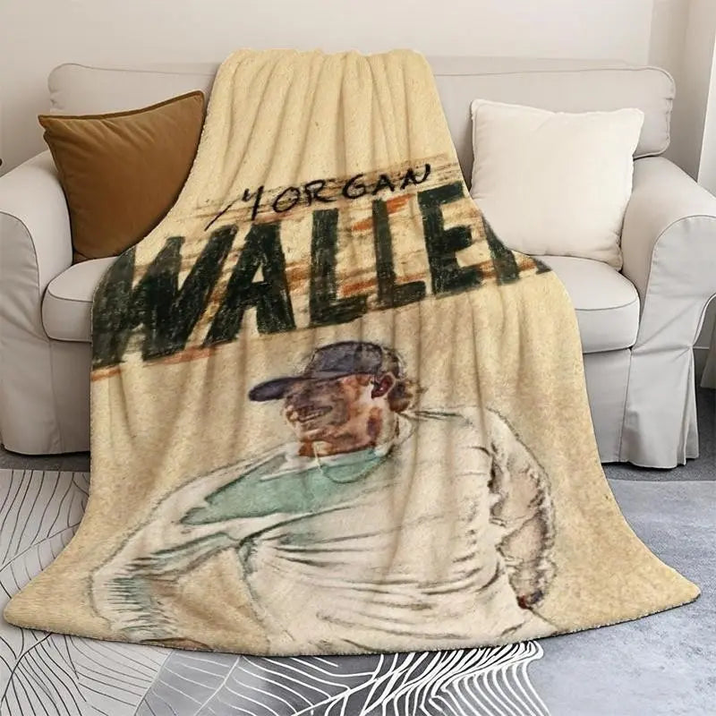Wallen Singer Celebrity Theme Flannel Fabric Blanket - Lightweight Carry, Portable, Colorful, Soft Fleece, Contemporary Look, Fan Gift Pick, Sofa & Bed Use, All Season Home Decor, Black Friday Deal
