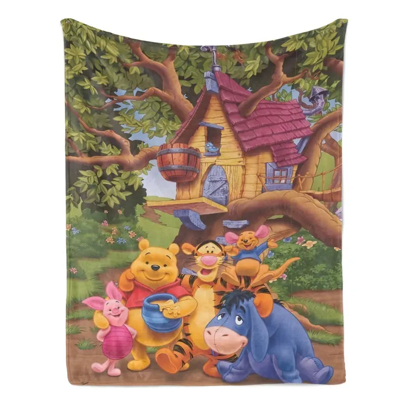 Disney Classic 2026 New Winnie the Pooh Character-Themed Blanket, Flannel Fleece, Treehouse Print with Pooh Bear & Tigger, Multi-Size Ultra-Soft Throw for Home Snuggles & Travel, Cozy Vibes Holiday Gift