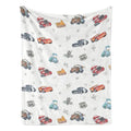 Disney Pixar Cars Characters Flannel Fleece Blanket - Anti-Fade Watercolor Pattern, Lightning McQueen & Mater Graphic, Multi-Size Soft Throw for Home, Travel Use as Holiday Gift
