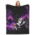 Disney Villain Evil Queen Character-Themed Halloween Plush Fleece Throw Blanket, Gothic Castle Graphic, Cozy Bedding for Bed/Couch, Holiday Gift, 50x60in, Character-Themed Blanket