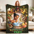 Disney Classic 2026 The Princess and the Frog Tiana Character-Themed Blanket, Anti-Fade Print, Vibrant Graphics, Cozy Plush Fabric, Multi-Size for Bed/Couch, Halloween Gift