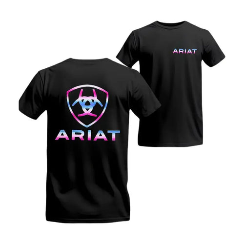 Ariat T-shirt - Modern Gradient Logo Design, Stylish And Bold, Perfect For Outdoor And Country Enthusiasts, Casual Wear, able, Summer, Unisex