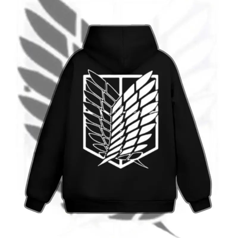 Men's Attack on Titan Graphic Hoodie - Menswear Streetwear Clothing, Harajuku Anime Pullover, Cool Dacron Clothes for Party & Halloween Outfits, S Size Tops, Casual Fashion Apparel, T-Shirt