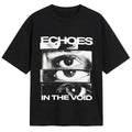 Echoes In The Void Graphic T-Shirt Artistic Eye Print Retro Glitch Art Tee Men's Casual Cotton Menswear Crewneck Stylish Short Sleeves Tshirts Top Womenswear Streetwear Tshirt Summer Shortsleeve