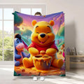 Disney Winnie the Pooh & Eeyore "Hunny" Pot Sunset Holiday Gift Fleece Throw Blanket, Christmas Present & Winter Bedding