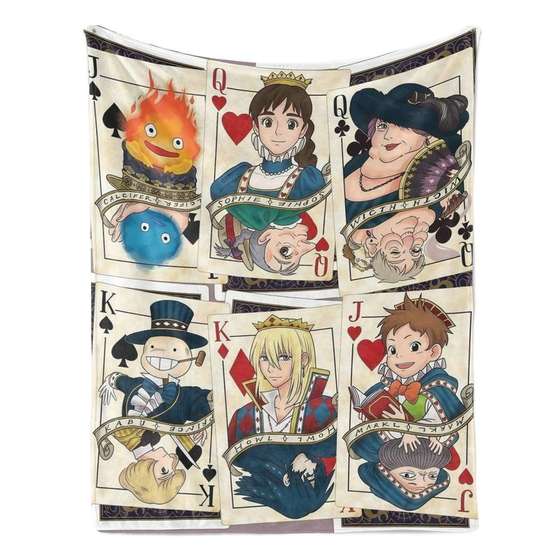 Studio Ghibli Anime Character Themed Plush Flannel Cozy Throw Blanket - 30x40, Skin-Gentle, Travel-Light, Blanket Gifts for Kids, Kid-Friendly Gift Suitable for Sofas, Home