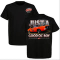 Men's Retro General Lee 01 Print 100% Cotton Unisex Fit Short-Sleeve Round-Neck Slim-Fit Casual Streetwear Menswear Top, All-Season Apparel for Classic TV Lovers, Black T-Shirt