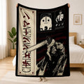 Chainsaw Man Manga Theme Flannel Fleece Blanket - Fluffy Cozy, Soft Warm, Anti-Pilling, Wrinkle-Resistant, Vibrant Cartoon Character Print Denji & Pochita, Multi-Size All-Season Indoor/Outdoor AC Bedding Gift for Manga Fans, Fluffy Cozy Blankets