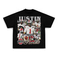 JUSTIN FIELDS - OSU TEE Print Short Sleeve T-Shirt Menswear Top Crewneck Underwear Tshirt Streetwear Man Tropical Shortsleeve Round Neck halloween t-shirt