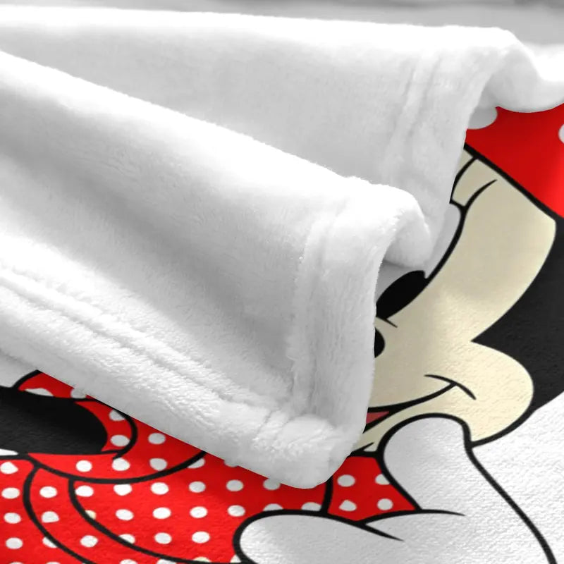 2026 Disney New Minnie Mouse Polka Dot Bow Decorative Flannel Fleece Blanket - Lightweight Throw with Mickey Mouse Graphic, for Home & Travel Use