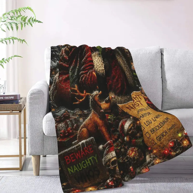 Halloween-M Blanket All Season Sofa Bedroom Chairs Dorm Couch Camping Soft Warm Cozy Bed Fleece Throw Gift for Men Women Boy Girl