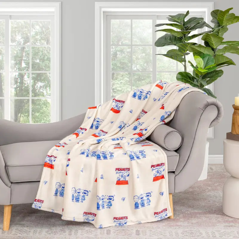 Berkshire Peanuts Snoopy Blanket & Lounge Pants Gift Set, Super Soft VelvetLoft Plush Throw & Cozy Lightweight Pajama Pants, Cute Christmas Holiday Gift for Snoopy Fans