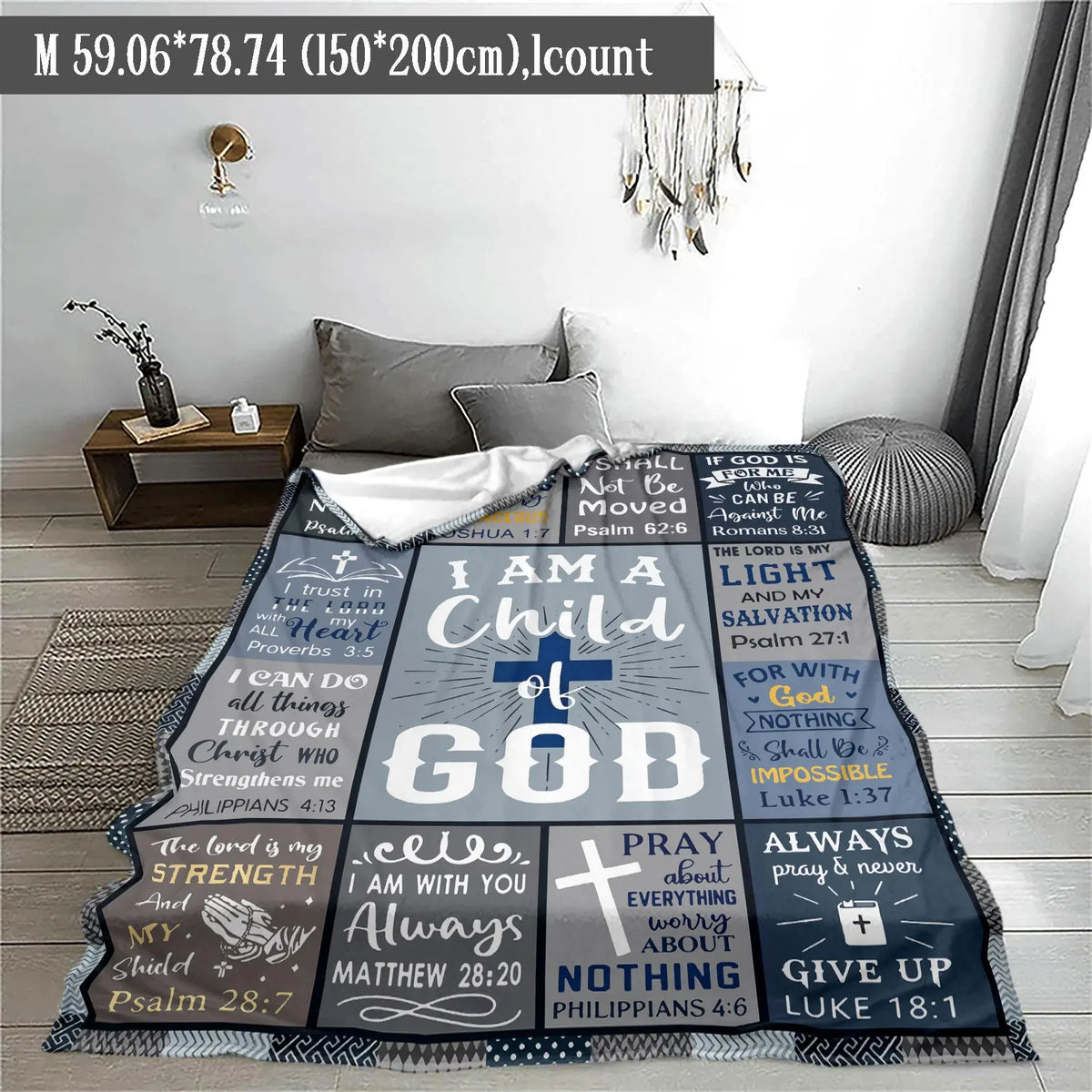 Letter Print Blanket, Slogan Print Blanket, 1 Count Casual Soft Throw Blanket, Air-conditioned Room Blanket, Warm Nap Blanket for Home Office Travel Camping