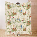 Rabbit Pattern Flannel Blanket, Soft Comfortable Throw Blanket, Warm Napping Blanket, Soft Comfy Blanket for Home Office Travel Camping