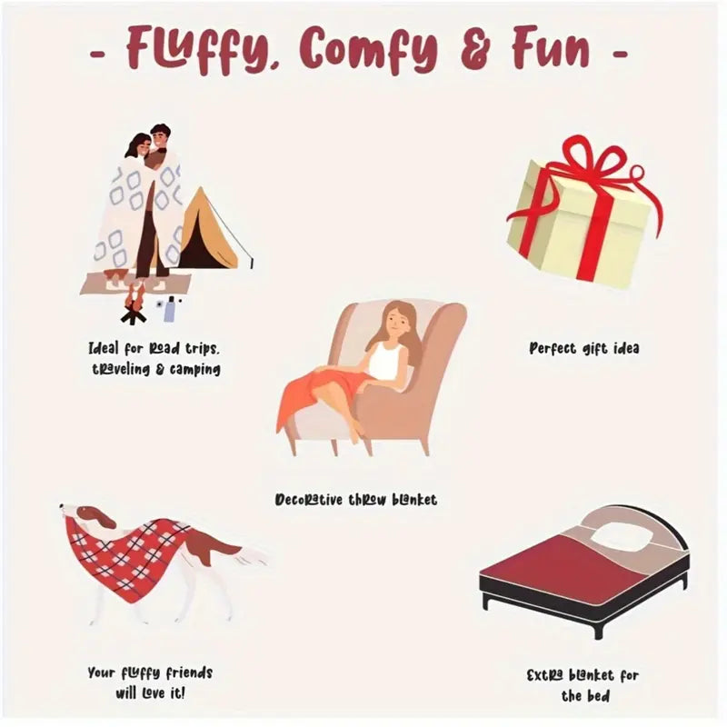 Christmas Cartoon Movie Flannel Blanket – Cozy Holiday Throw with Cute Dog & Tree Design, Gift for Adults Boys Girls, Ideal for Sofa, Office, and Car Home Decor & Winter