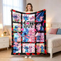 Disney Stitch Fleece Blend Throw Blanket - Anti-Fade Print, Plush Texture, Playful Comic Panels, Multi-Size for Home & Travel, Holiday Gifting