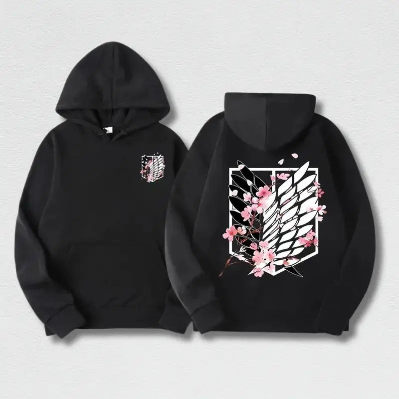 Men's Attack on Titan Graphic Hoodie - Menswear Streetwear Clothing, Harajuku Anime Pullover, Cool Dacron Clothes for Party & Halloween Outfits, S Size Tops, Casual Fashion Apparel, T-Shirt