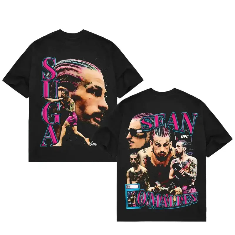 Men's Short-Sleeve SUGA Sean O'Malley Vintage UFC MMA Cool Graphic T-Shirt, Menswear, Urban Streetwear, Casual Gym Apparel, Gift for Fighters, Father's Day Idea