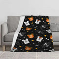 Disney Classic 2026 Halloween Mickey Mouse Ghost & Pumpkin Cartoon Printed Soft Fleece Bedroom Blanket, Home Decor Throw, Blanket Gifts for Bed/Couch Holiday Use