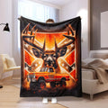 Deer & Pickup Pattern Blanket, Soft Warm Throw Blanket, Air-conditioned Room Blanket, Lightweight Flannel Blanket, Comfortable Nap Blanket for Home and Office, Figure Print Blanket, Soft Cozy Blanket