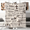 Cross Letter Pattern Fleece Blanket - Faith Inspirational Quote, Anime Design, Durable Fabric Throw - Cozy Religious Themed Soft Warm Blankets for Bed, Home Office Napping, Travel Comfort Gift Idea (40x50 inches, 50*60inch)