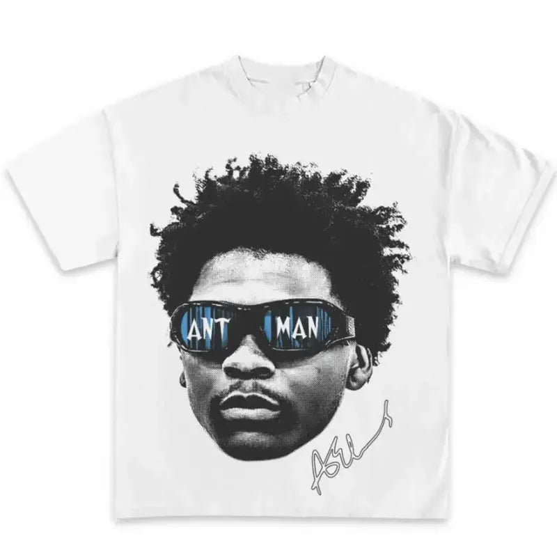 Anthony Edwards Bold Graphic Unisex Soft Cotton T-Shirt - Short-Sleeve Classic Crew Neck, Slim-Fit Cut, Comfortable Gym & Casual Everyday Basketball Themed Pullover, Graphic Tops, Customizable Clothes