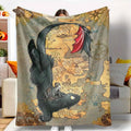 Fantasy Dragon Rider Flannel Throw Blanket - 6 Size Options, 60x80 in Covers XL Beds, Anti-Pilling Flannel Fabric, HD Vintage Map Print, Fade-Safe Dye, Soft Warm Lightweight, Indoor/Outdoor Home Decor, Bedroom Use or Travel Gift