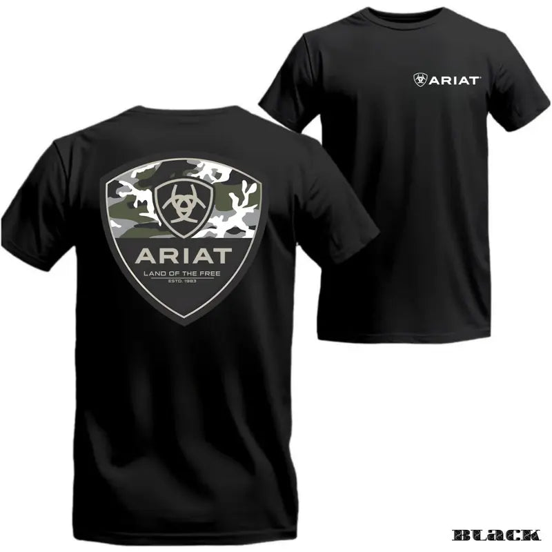 Ariat T-shirt - Camo Shield Unisex Military-style Tee For Outdoor, Hunting & Everyday Wear - Soft, Breathable & Durable Fabric Menswear Top Man
