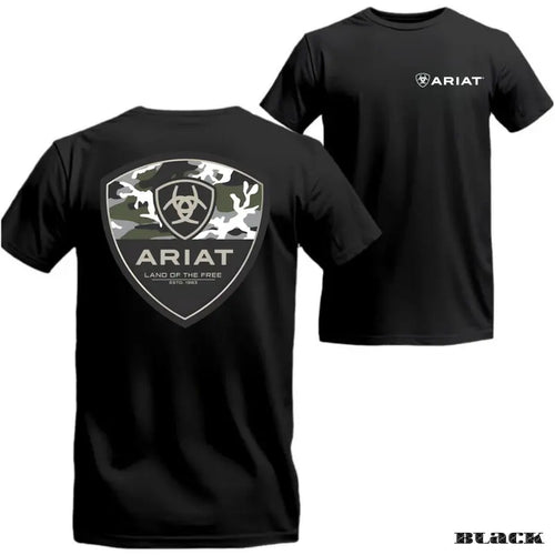 Ariat T-shirt - Camo Shield Unisex Military-style Tee For Outdoor, Hunting & Everyday Wear - Soft, Breathable & Durable Fabric Menswear Top Man