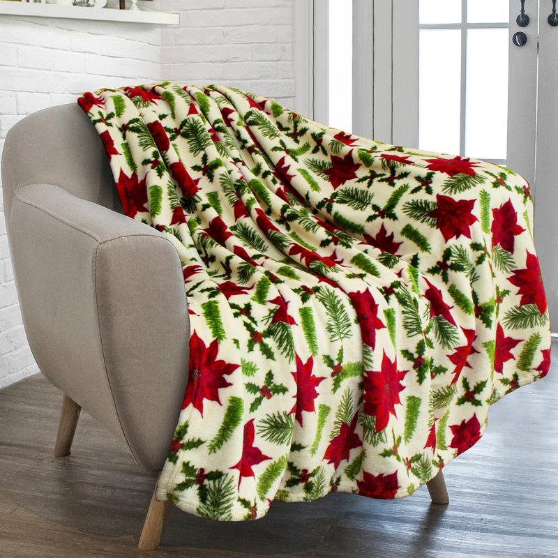 PAVILIA Christmas Holiday Throw Blanket, Xmas Season Fleece Blanket, Soft, Plush, Warm Winter Cabin Throw