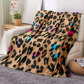 Leopard Print Cozy Chic Blanket, 1 Count Soft Warm Throw Blanket, Air-conditioned Room Blanket, Warm Nap Blanket for Home Office Travel, Blankets for Sofa