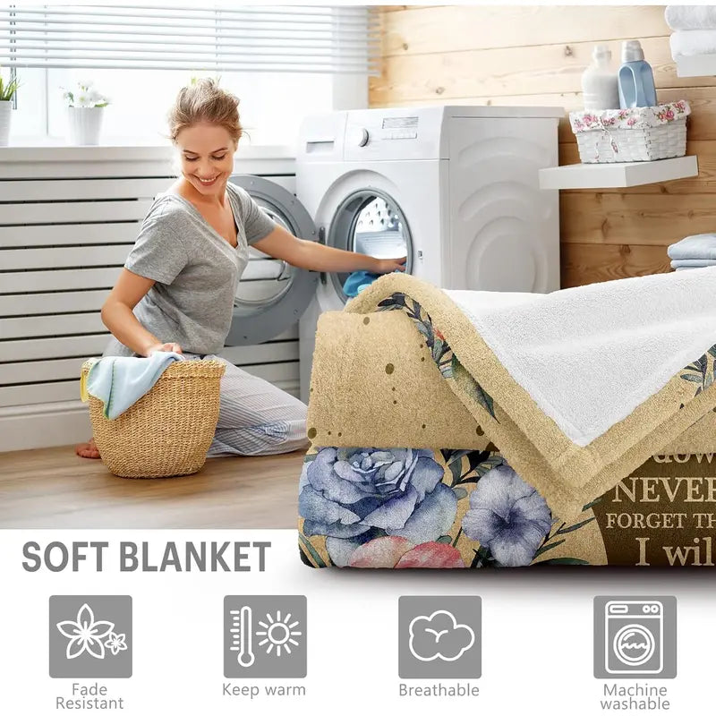 100% Polyester Warm Fleece Flannel Throw Blanket - Soft, Cozy, Breathable, Wrinkle-Resistant, Durable, Fade-Resistant, Machine Washable, 1-Side Printed, Plain White Back, All Seasons, Holiday Themes, Home/Camping Gift for Mom